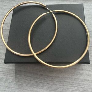 18K Gold Filled Large Infinity Hoop Earrings – Classic Statement Hoops – NWOT